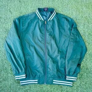 Apparel Collection Original Deluxe Supply Green Zip Jacket With White Stripes